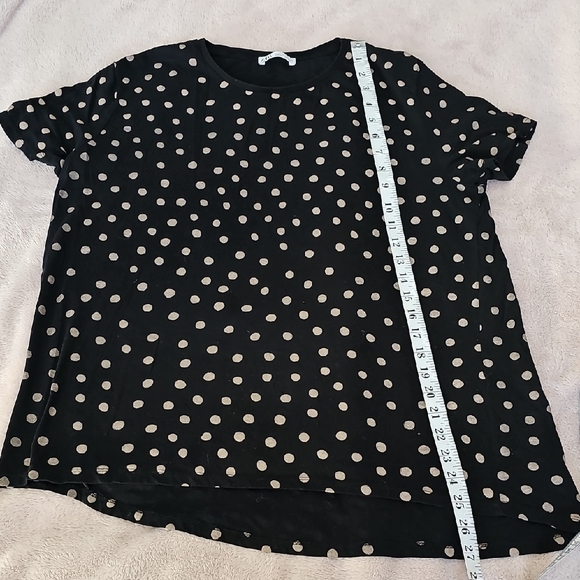 Zara Black Tee with Polka Dots Size L - Picture 5 of 5